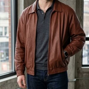 Remy Genuine Leather Jacket EUC